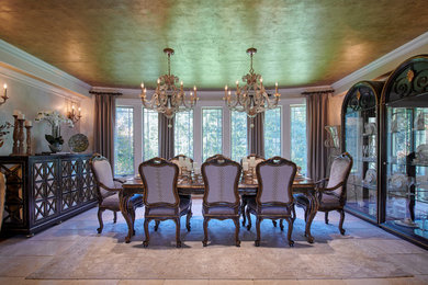 Mid-sized ornate dining room photo in New York