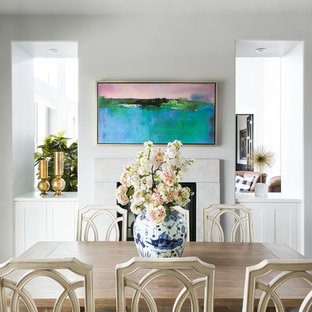 Dining room - transitional dining room idea in Salt Lake City with gray walls
