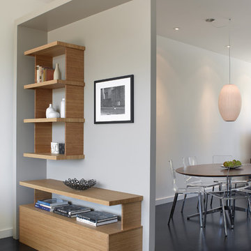 Park Street - Detail of Shelf Divider Between Family Room and Dining Room