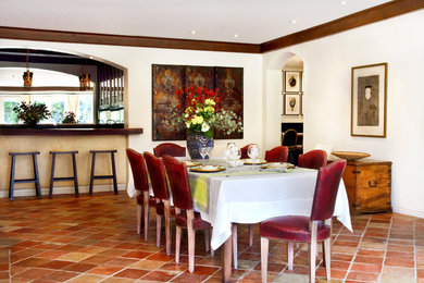 Inspiration for a mediterranean dining room in Santa Barbara.