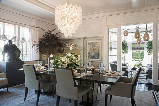 Transitional Dining Room by Carolyn Reyes
