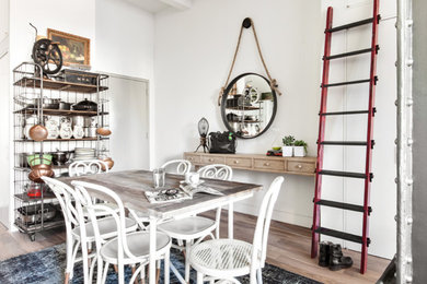 Inspiration for a rustic dining room remodel in New York