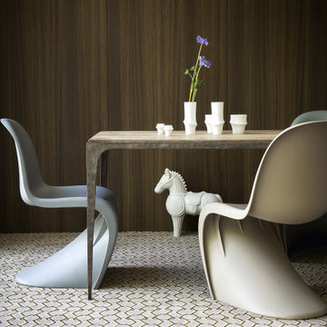 Patterned Luxury Carpet In A Stylish Dining Room