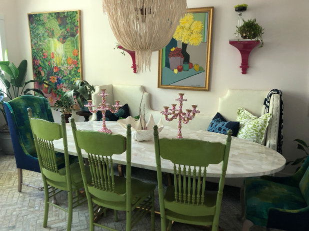 Dining Room Peek Inside a Designer’s Eclectic ‘French garden’ Dining Room