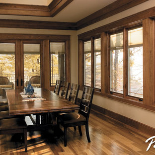 Pella® Designer Series® casement windows with between-the-glass blinds