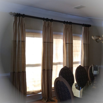 Piano Room and adjacent Dining Room - Draperies Re-do