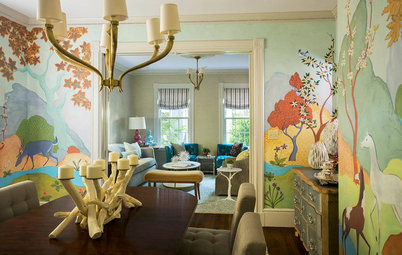 Room of the Day: Original Mural Brings Joy to a Formal Dining Room