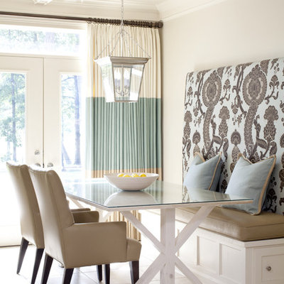Mid-sized transitional beige floor dining room photo in Little Rock