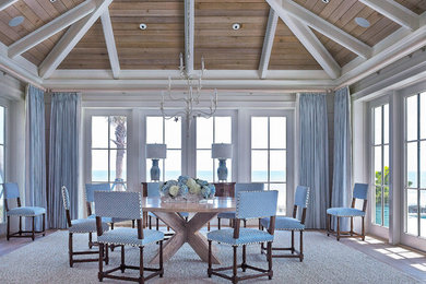 Example of a large beach style enclosed dining room design in Jacksonville