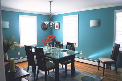 Trendy dining room photo in Portland Maine