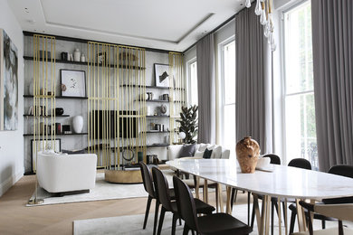 Photo of a large contemporary dining room in Other.