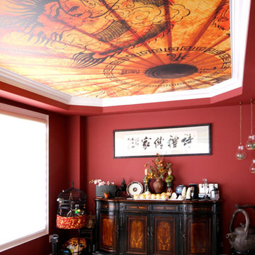 Printed Stretch Ceiling - a perfect finish in an Asian Dining Room