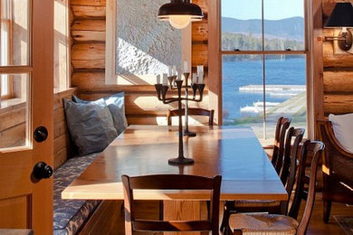 Mountain style dining room photo in Portland Maine
