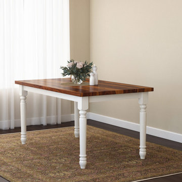 Proberta Two Tone Solid Wood Rustic Dining Table