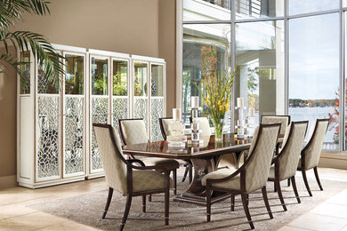 Example of a transitional dining room design in San Diego