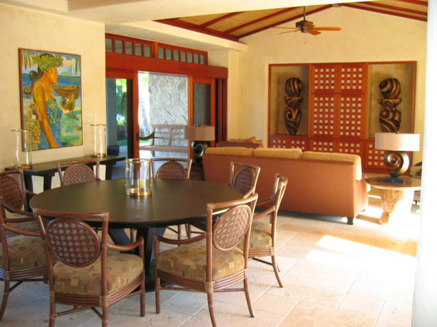 Tropical Dining Room by Terrance J Cisco Architect, LLC