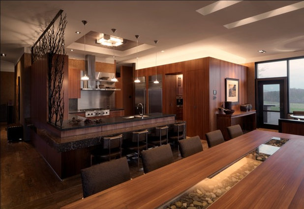 Rustic Dining Room by Birdseye Design