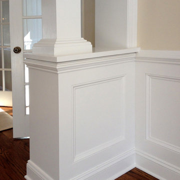 Raised Panel Wainscoting defines the space
