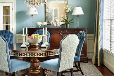 Example of a transitional dining room design in Raleigh