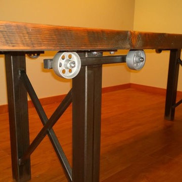 Reclaimed Hardwood Dining Room Table and Credenza