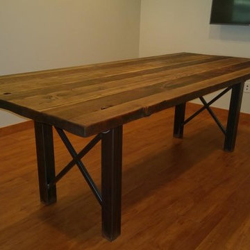 Reclaimed Hardwood Dining Room Table and Credenza