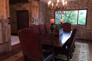 Example of a tuscan dining room design in Minneapolis