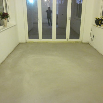 Residential microscreed bespoke concrete flooring installation North London