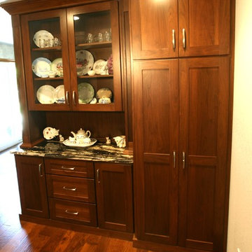 Rich Walnut Kitchen Cabinet