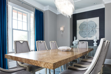 Inspiration for a transitional dining room remodel in New York