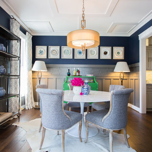 Kitchen/dining room combo - farmhouse dark wood floor kitchen/dining room combo idea in Richmond