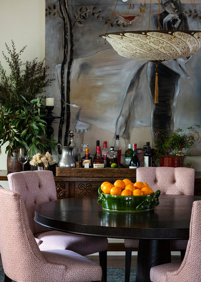 Transitional Dining Room by Lisa Burdus Interior Design