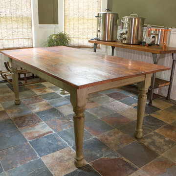 Rustic Farm Table with Hand Turned Windsor Style Legs