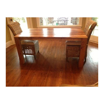 rustic hickory dining room table