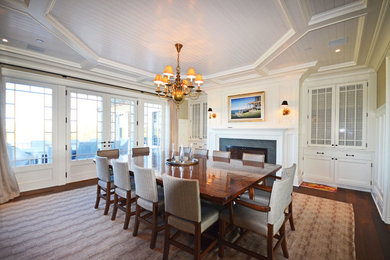 Beach style dining room photo in New York
