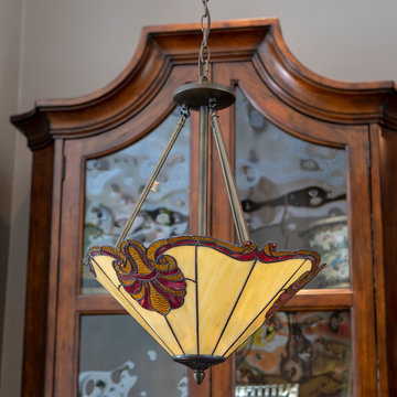 Samuel Tiffany Glass 3 Light Pendant