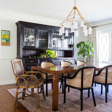 Santa Monica Eclectic Dining Room with Burlwood Dining Table