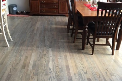 Inspiration for a small timeless light wood floor dining room remodel in Salt Lake City with white walls
