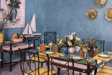Dining room - tropical dining room idea in Other