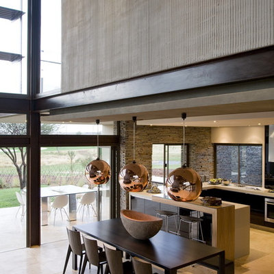 Inspiration for a contemporary kitchen/dining room combo remodel