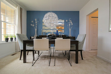 Example of a transitional dining room design in Philadelphia