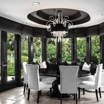 Example of a mid-sized trendy dining room design in Orange County