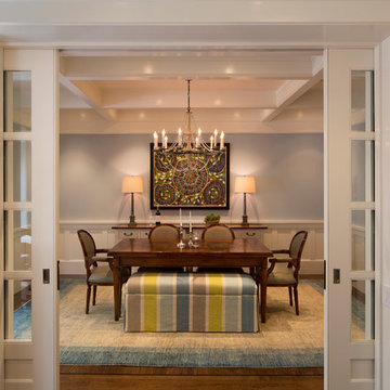 Sliding French Doors to Traditional Dining Room