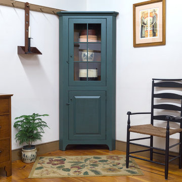 Small Corner Cabinet with Glass Door