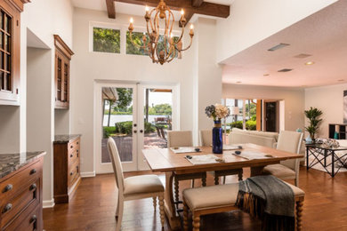 Example of a mountain style dining room design in Tampa