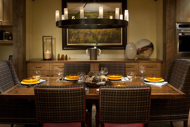 This is an example of a modern dining room in Denver.