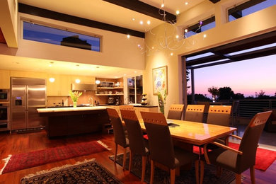 Example of a trendy dining room design in San Diego