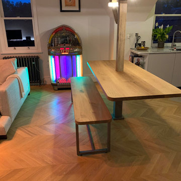 Solid Oak Table With One Matching Bench