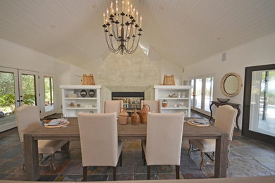 Example of a mountain style dining room design in San Francisco