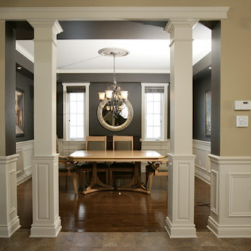 Square Half Recessed Panelled Column, Paint Grade Wood