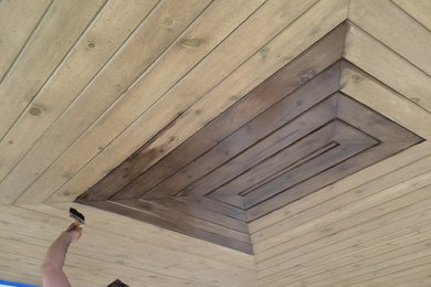 staining new wood ceiling
